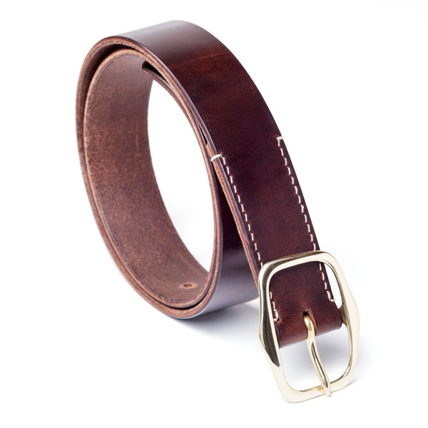 1 ½" standard buckled belt, limited edition brown Horween Chromexcel - Currier & Beamhouse