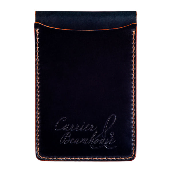 Two slot vertical wallet, black Horween shell cordovan - Currier & Beamhouse