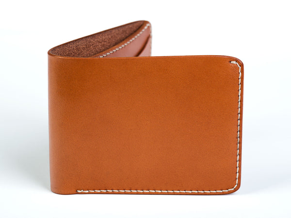 Traditional bifold wallet, tan English bridle - Currier & Beamhouse